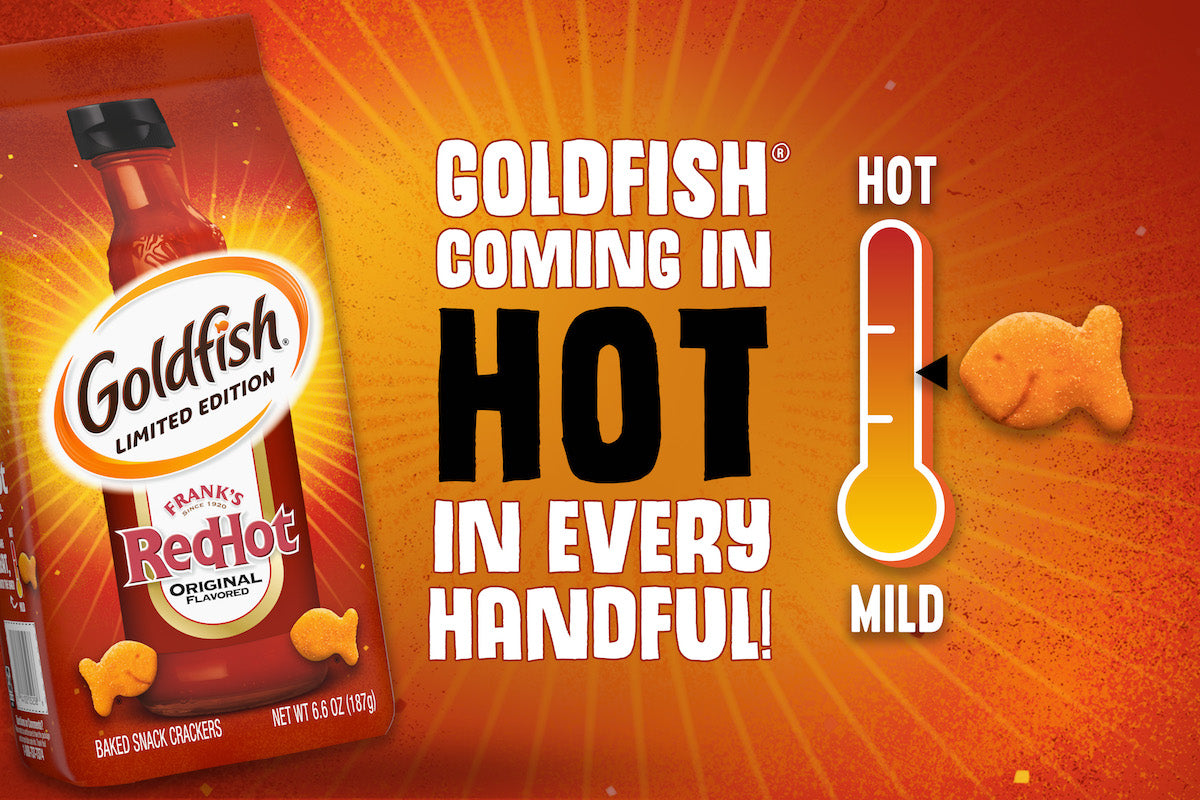 Pepperidge Farm Goldfish Franks RedHot Original Flavored Crackers – 180g (6.3 oz) Hotness level