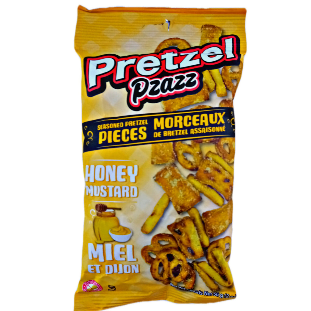 Pretzel Pzazz Seasoned Pretzel Pieces, Honey Mustard, 56g/2 oz., {Imported from Canada}