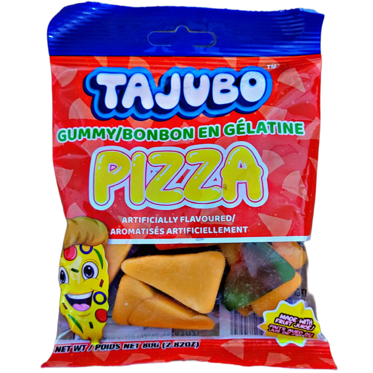 Tajubo Gummy Pizza, Fruity Flavors, 80g/2.8 oz. Bag {Imported from Canada}