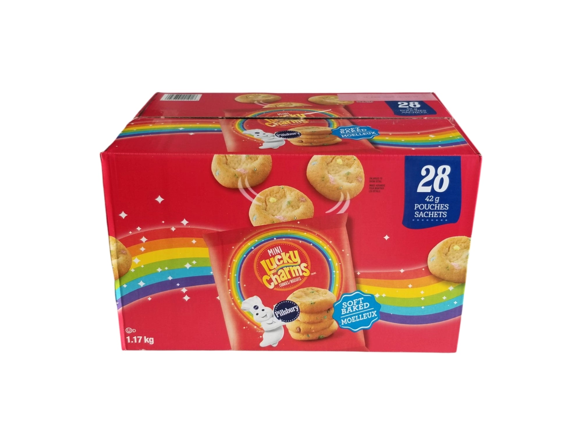 Pillsbury Mini Lucky Charms Soft Baked Cookies, 28 x 42g Snack Bags, 1.17kg/2.6 lb