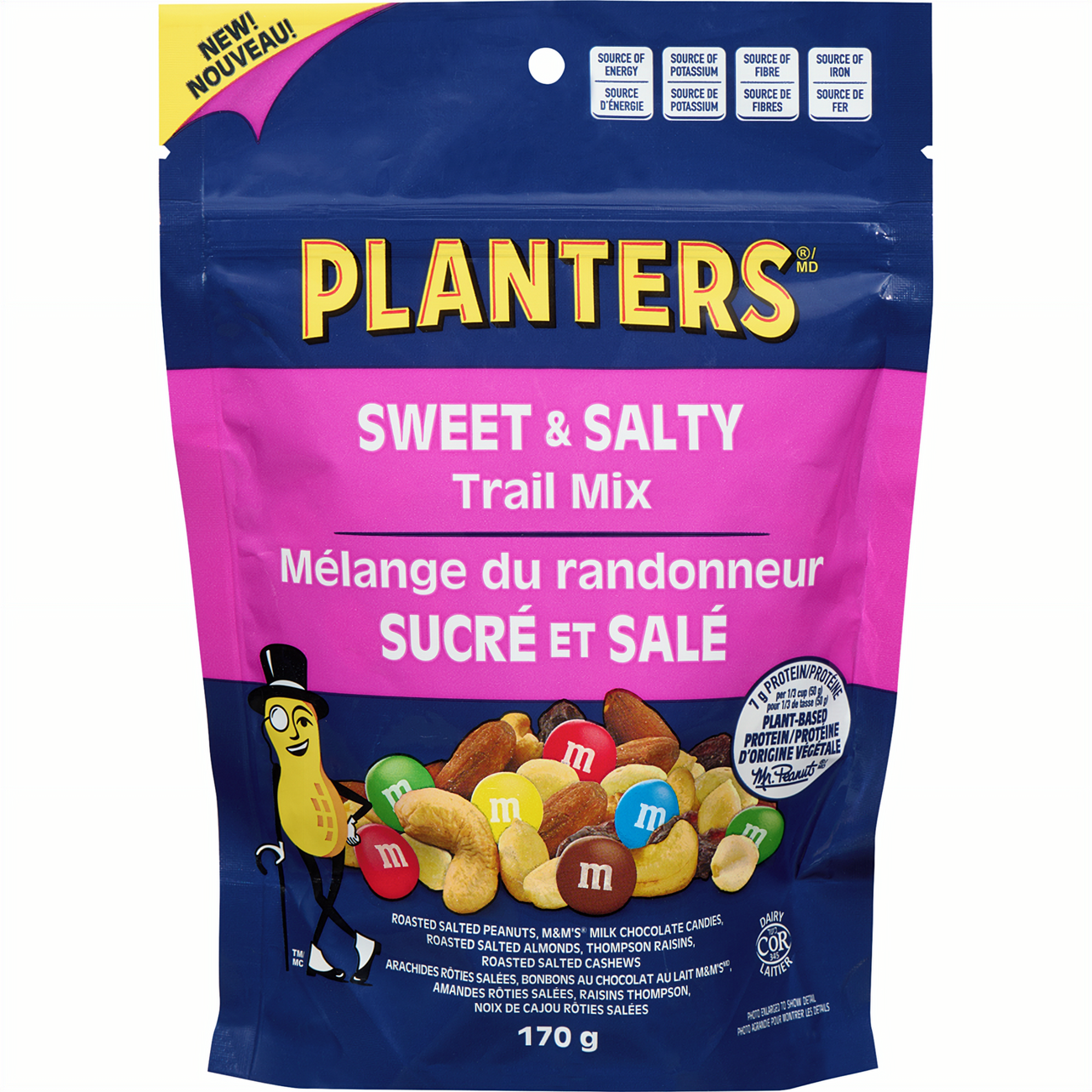 Front of Planters Sweet & Salty Trail Mix, 170g/6 oz. Bag