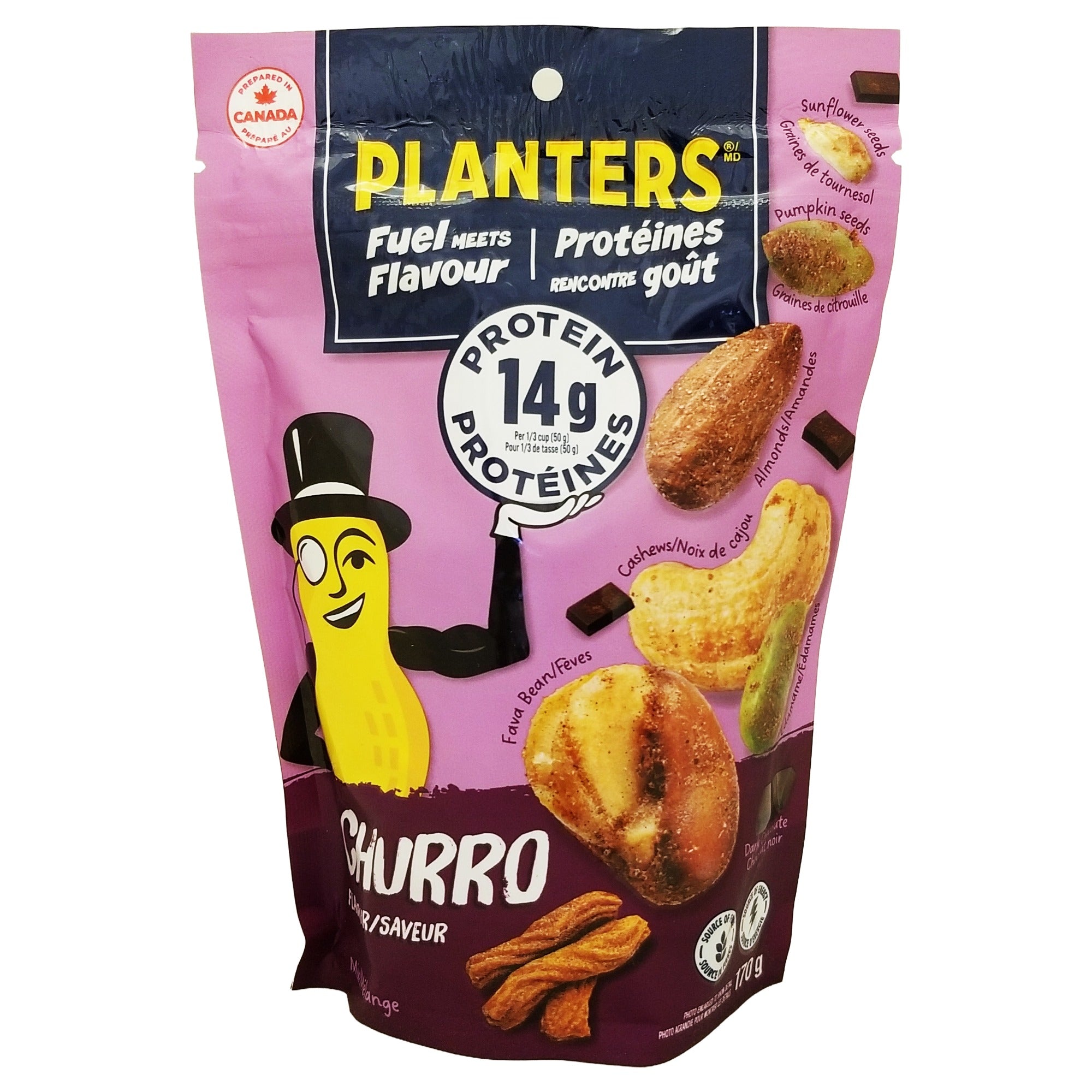 Front of Planters Churro Trail Mix, 170 g / 6 oz bag
