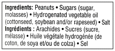 Planters Crunchy Peanut Butter – 1kg (35.3 oz) - Ingredients Label