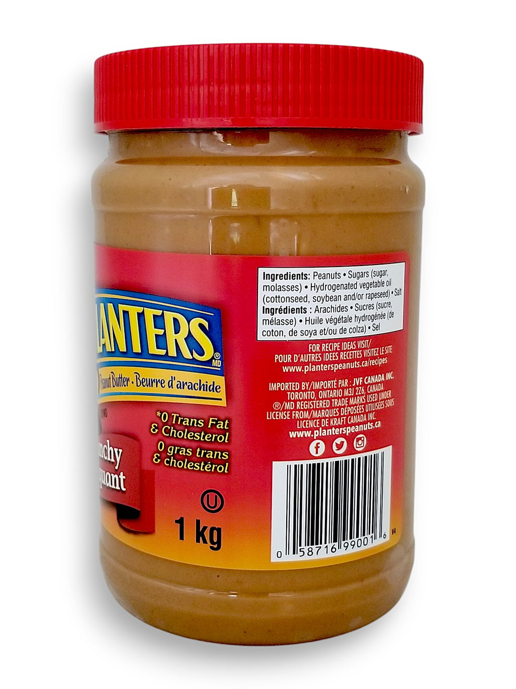 Planters Crunchy Peanut Butter – 1kg (35.3 oz) - Side Of Jar