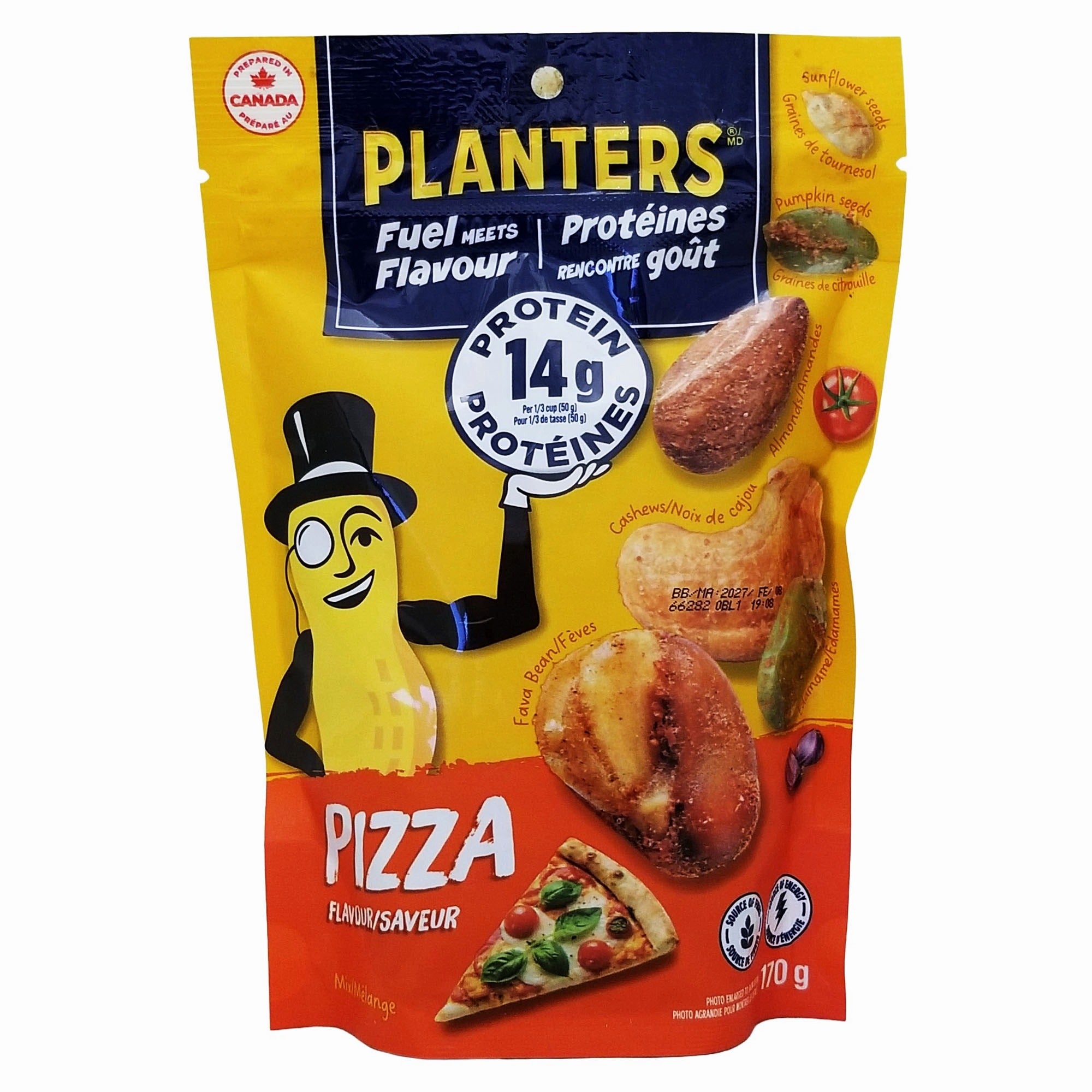 Front package view of Planters Pizza Trail Mix, 170 g / 6 oz.