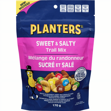 Front of Planters Sweet & Salty Trail Mix, 170g/6 oz. Bag