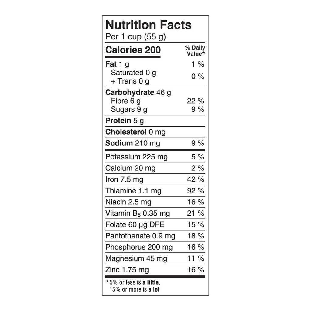 Post Shreddies Breakfast Cereal 440g/15.4 oz., Box Nutrition Facts