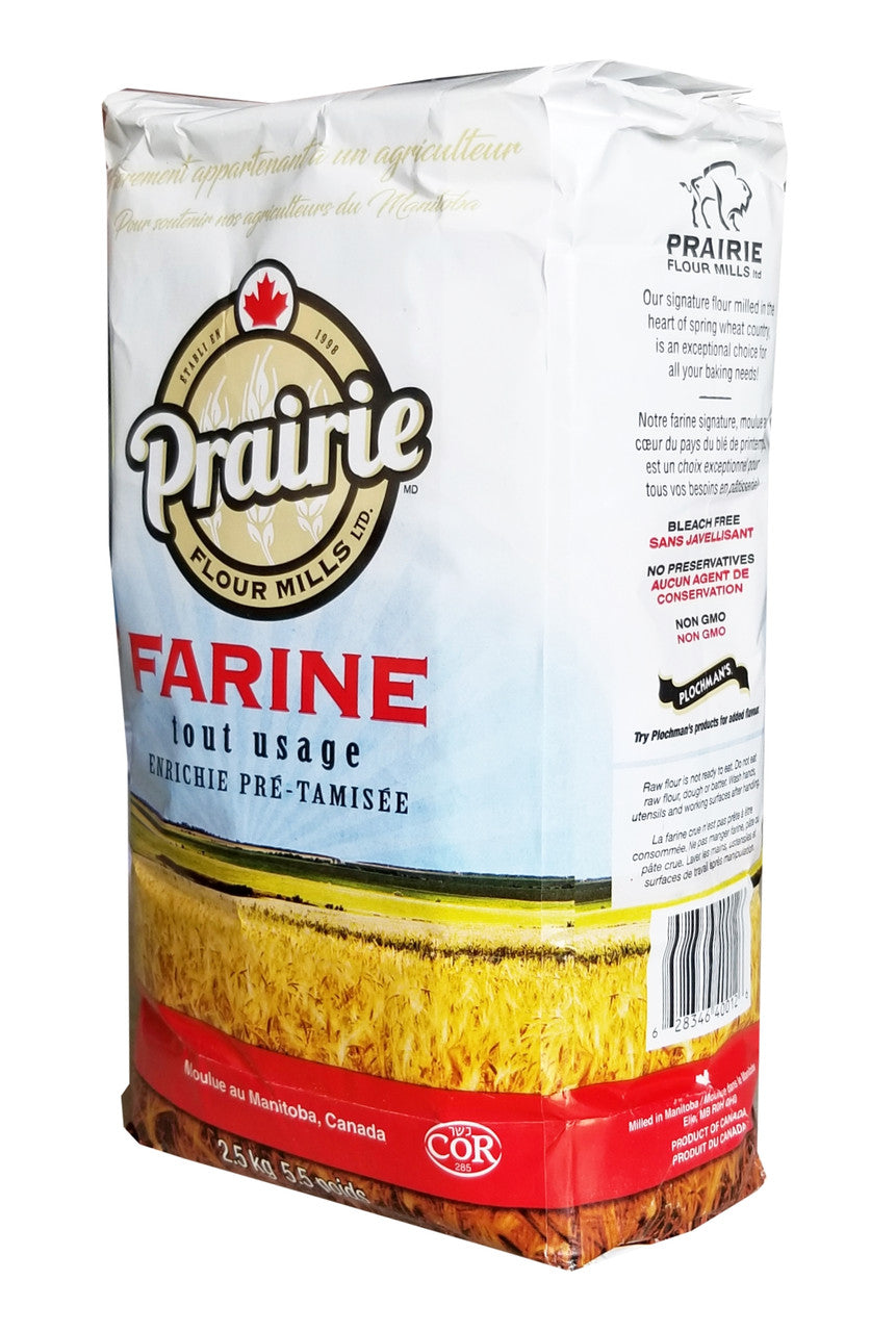 Prairie Flour Mills All Purpose Flour, 2.5kg/5.5 lbs. Bag {Imported