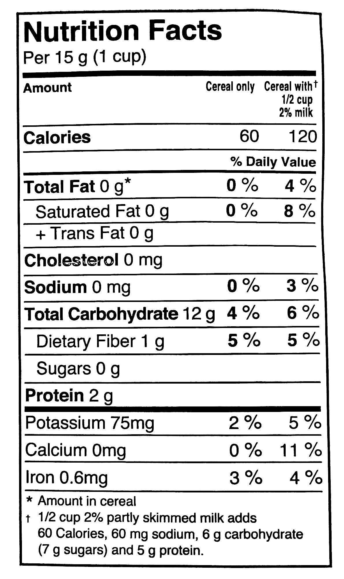 Prairie Maid Whole Wheat Krisps, Toasted Puffed Wheat Cereal 450g, nutrition facts label.