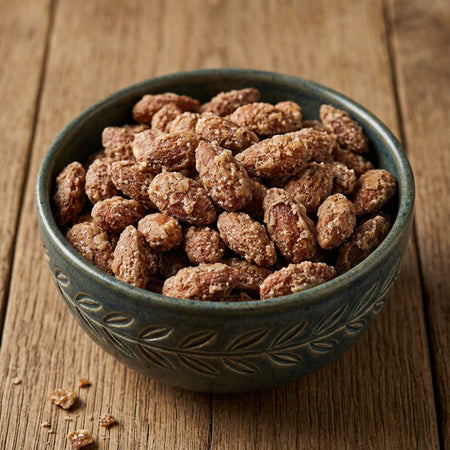Prana Amandine maple sea salt almonds in a bowl