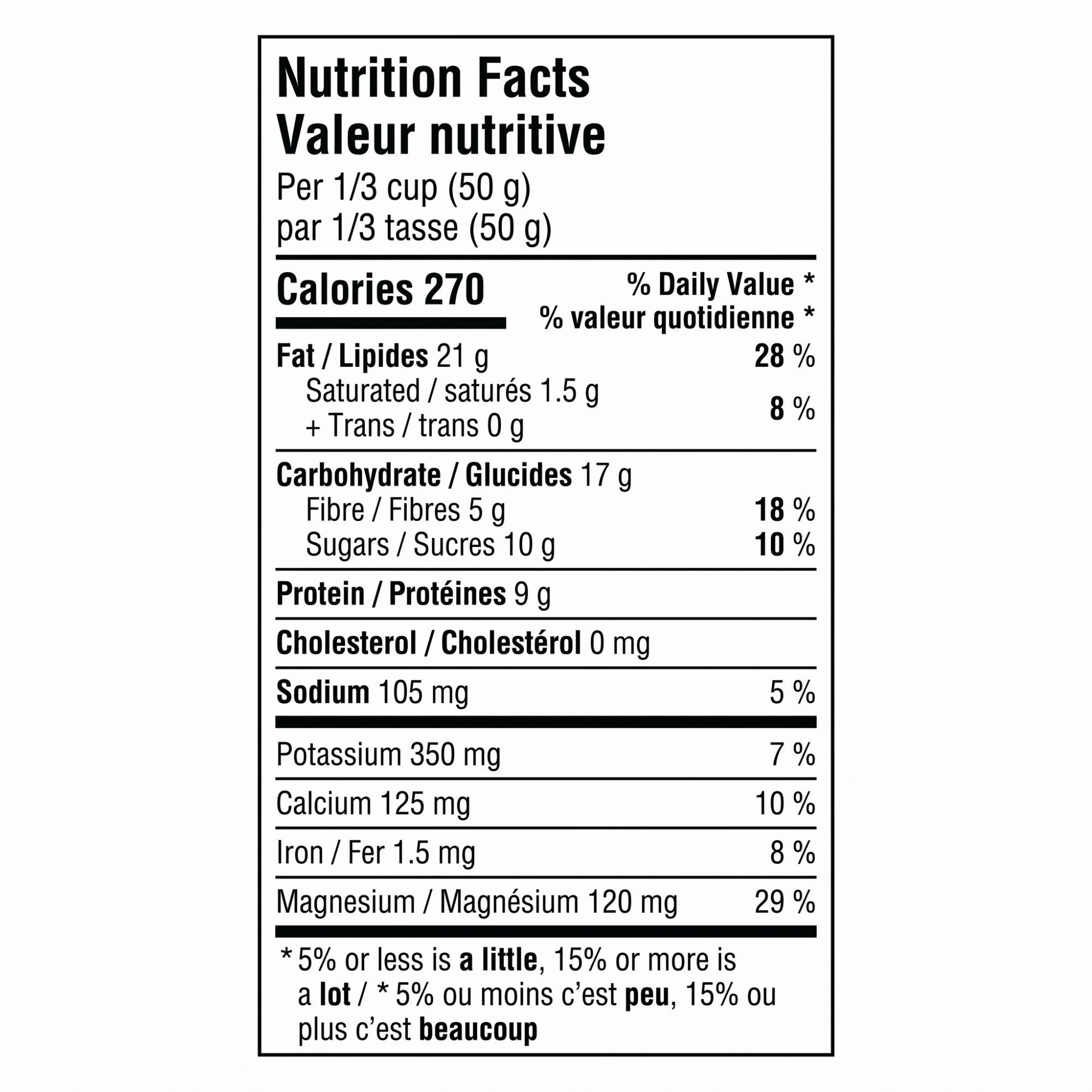 Prana Amandine Maple Sea Salt Almonds nutrition facts label