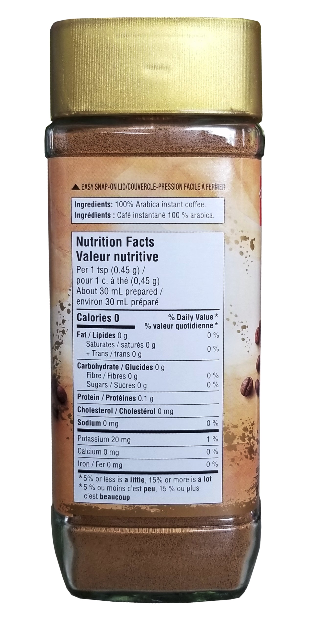 President's Choice Espresso Instant Coffee, 80g/2.8 oz. Jar Back