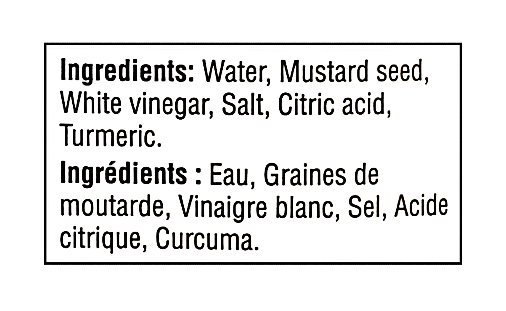 List of ingredients for President's Choice Old Fashioned Dijon Mustard - 325ml on a white background