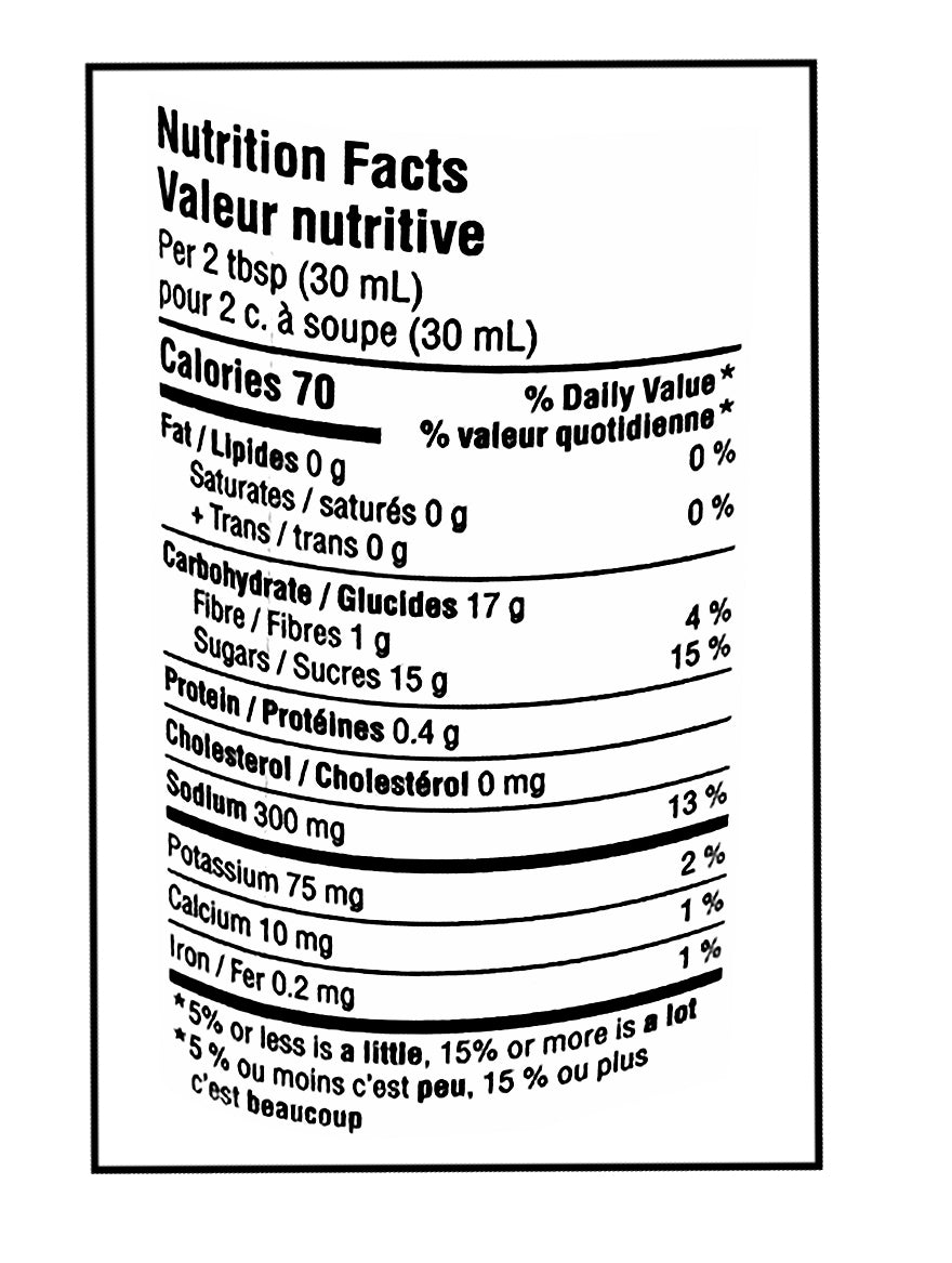 President's Choice, Poblano & Lime Barbecue Sauce, 500ml/16.9oz. Bottle Nutrition Facts