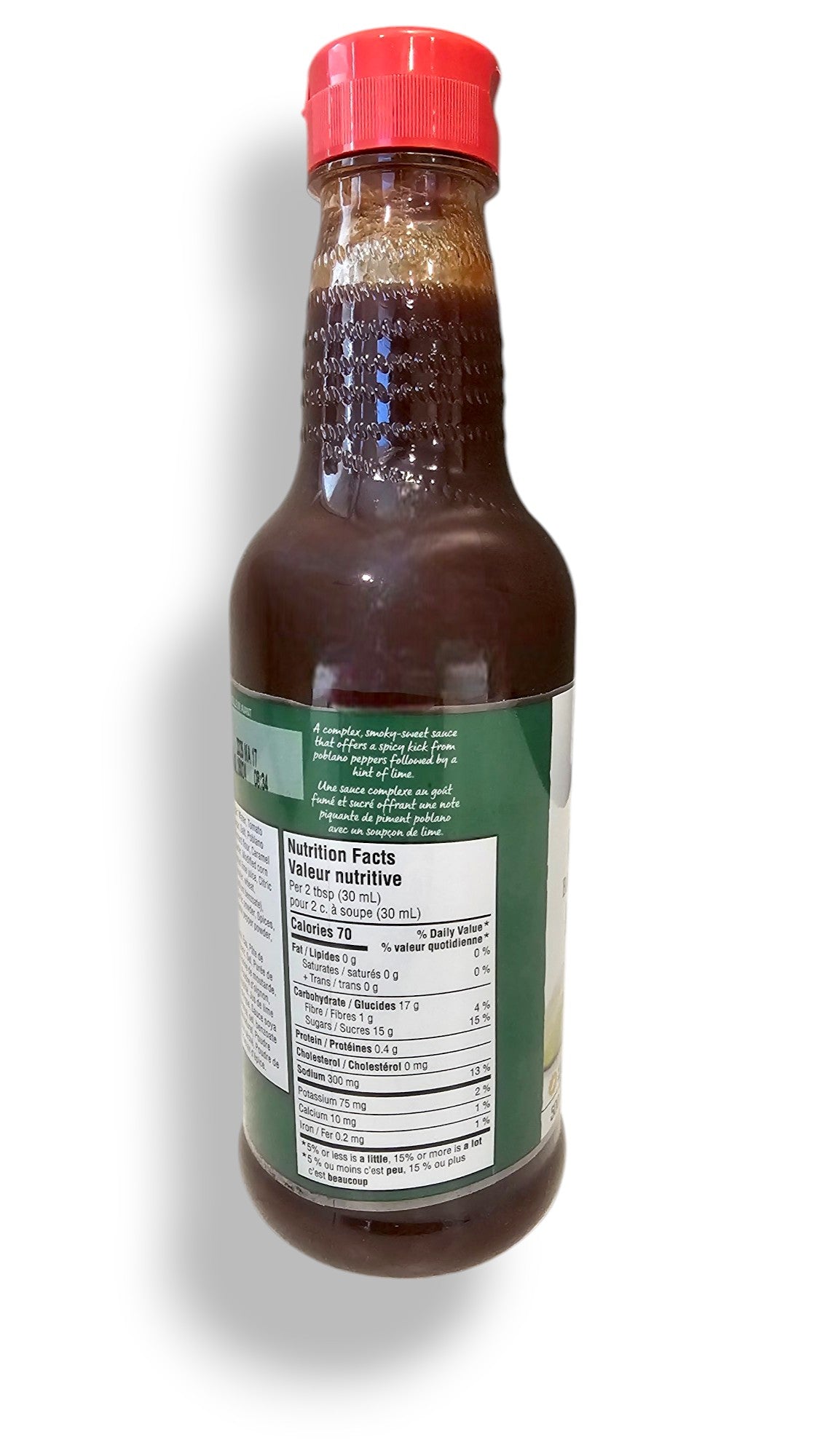 President's Choice, Poblano & Lime Barbecue Sauce, 500ml/16.9oz. Bottle Right Side