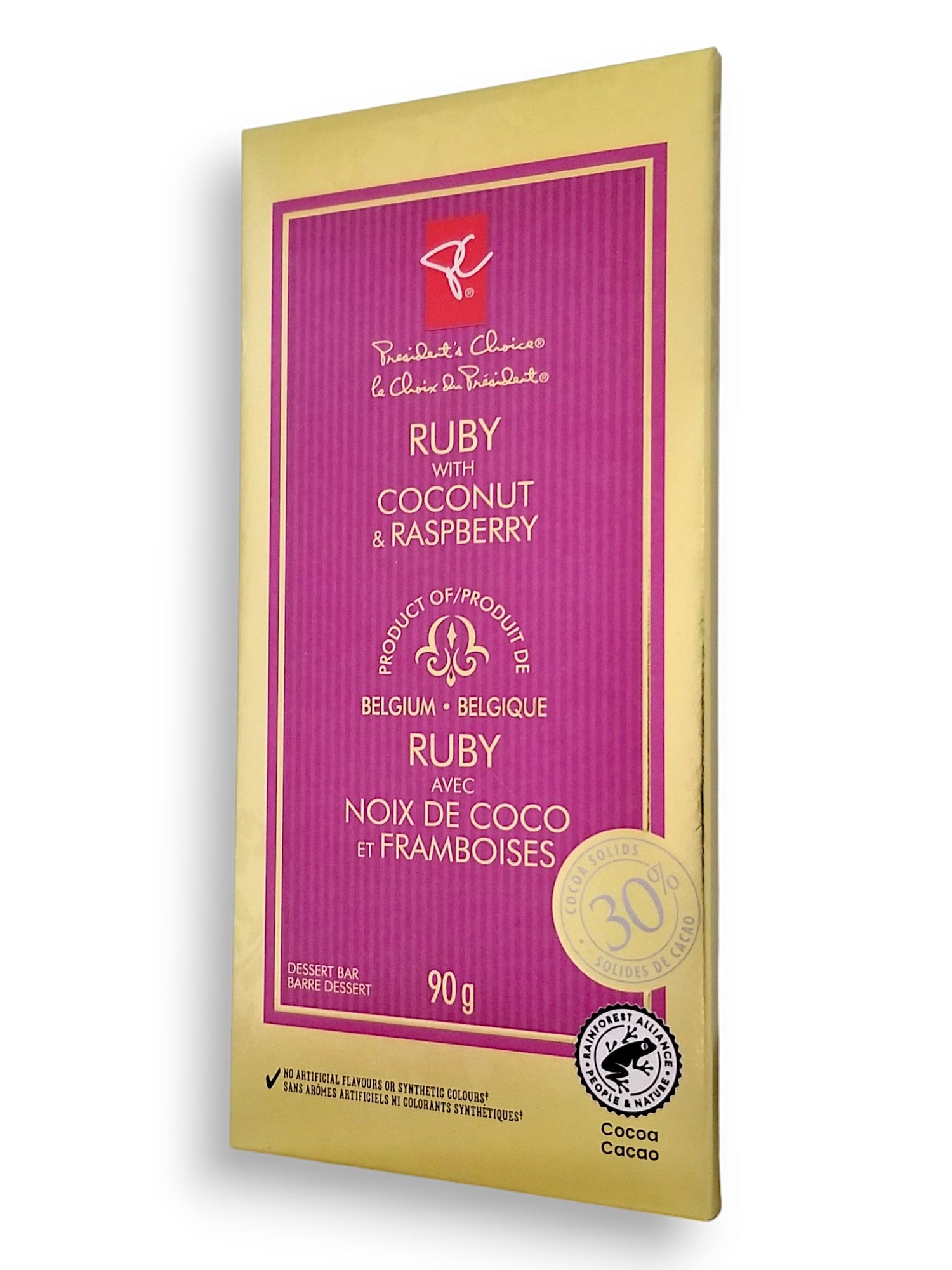 President's Choice Ruby With Coconut & Raspberry Chocolate Bar - 90g/3.2 oz.