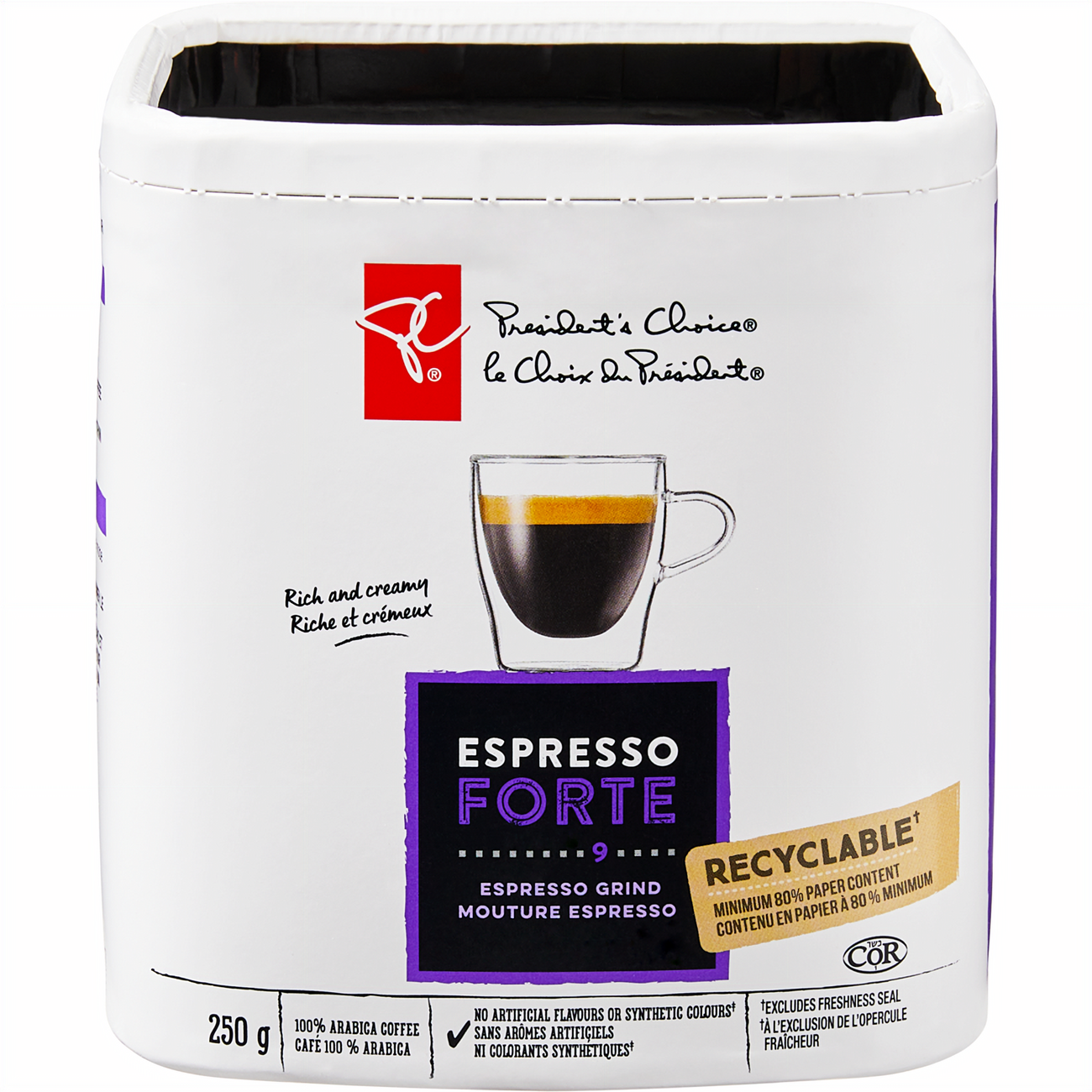 PC Espresso Forte Espresso Grind Coffee – 250g / 8.8 oz - Front