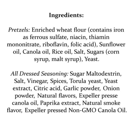 Pretzel Pzazz Seasoned Pretzel Pieces, All Dressed, 56g/2 oz. Ingredients