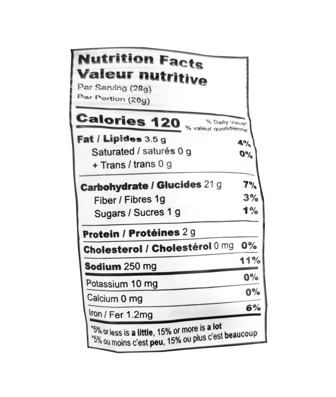 Pretzel Pzazz Seasoned Pretzel Pieces, All Dressed, 56g/2 oz. Nutrition Facts Label