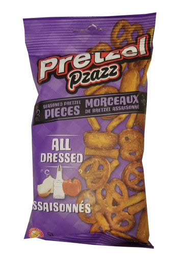 Pretzel Pzazz Seasoned Pretzel Pieces, All Dressed, 56g Bag