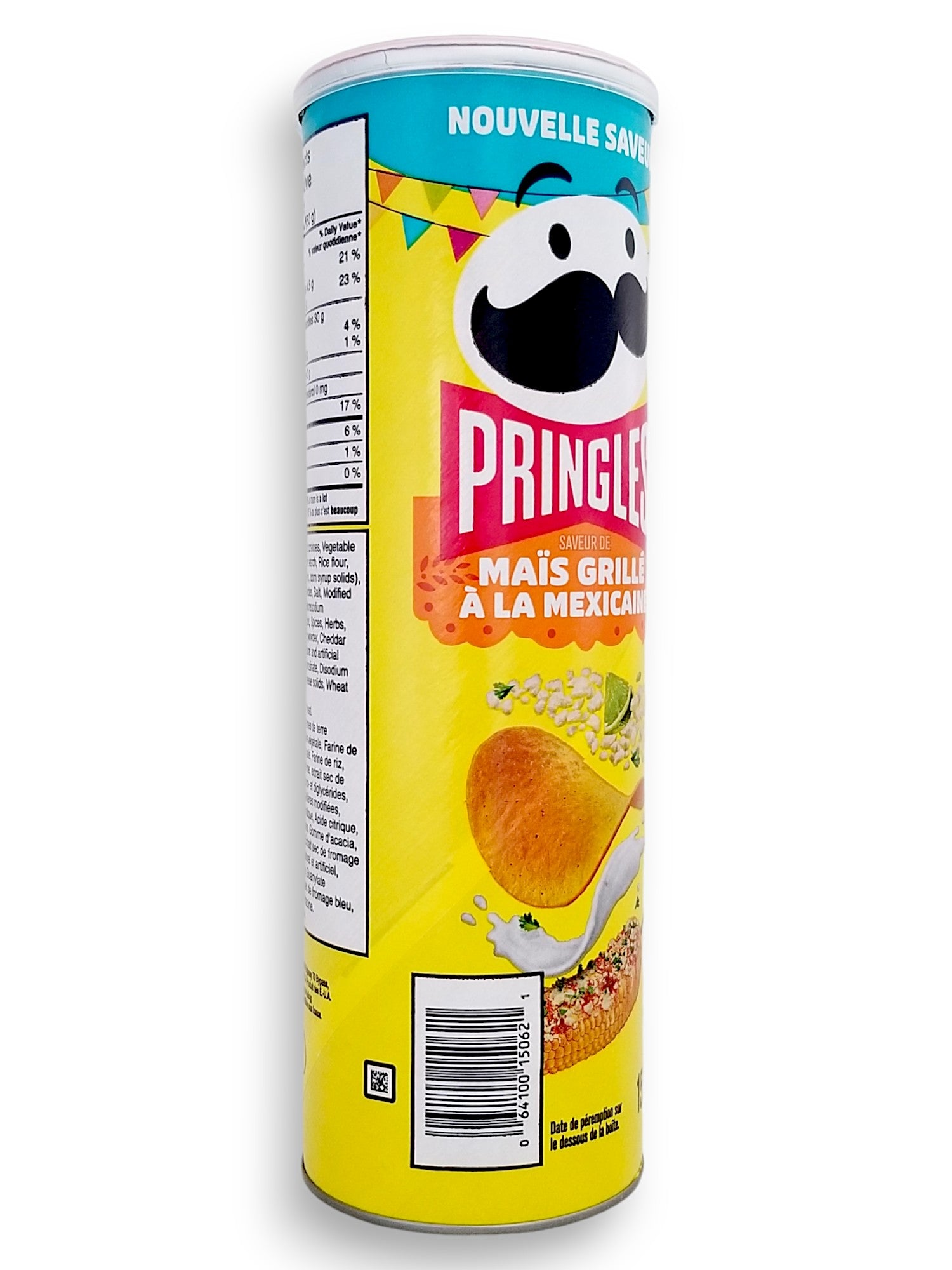 Side of Pringles Mexican Street Corn Potato Chips, 156g/5.5 oz., Tube