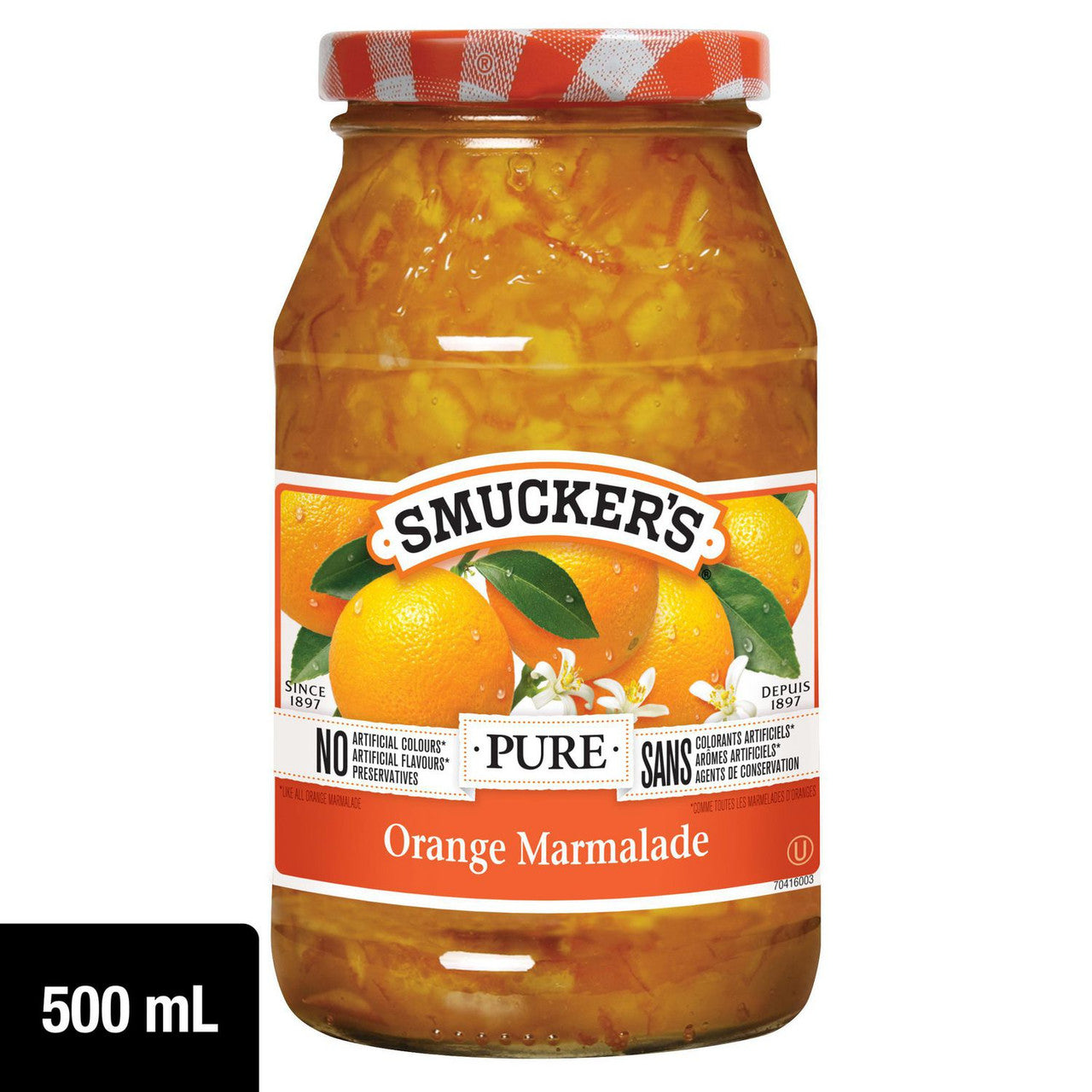 Pure Orange Marmalade, 500ml/17.5 oz., Jar Front