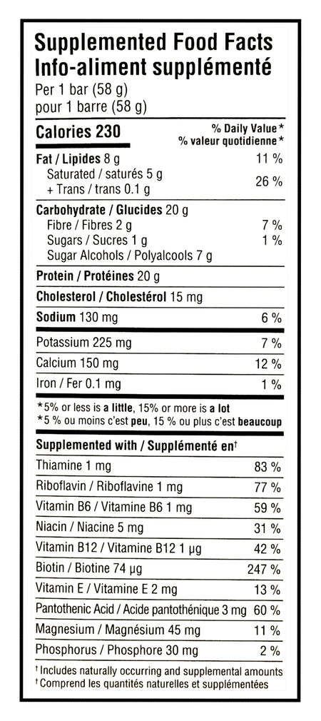 Nutritional information label for Pure Protein Ammmaze Strawberry Shortcake Protein Bars - 4x58g