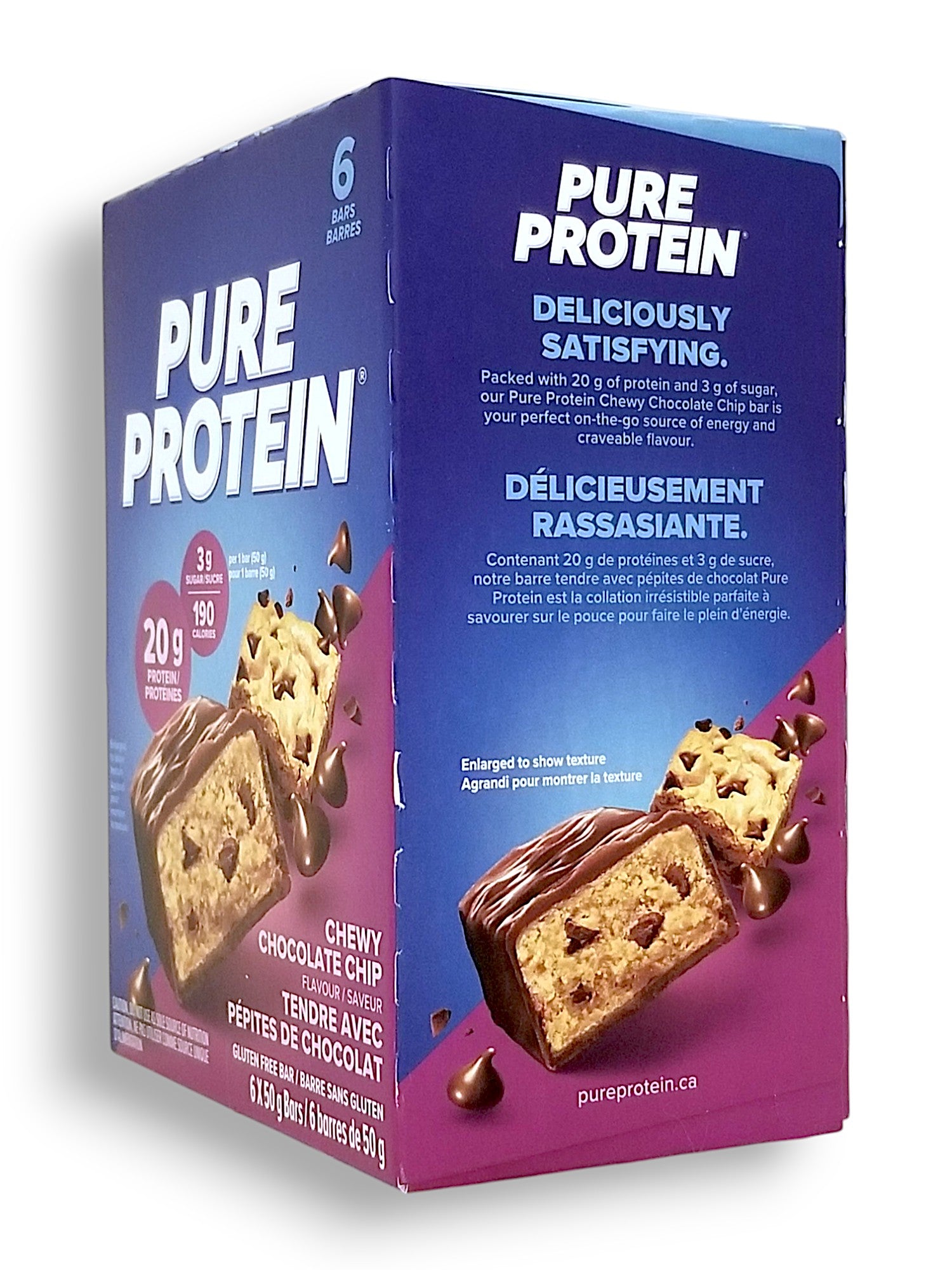 Pure Protein Bars, Gluten Free, Chewy Chocolate Chip, 50g, 6ct
