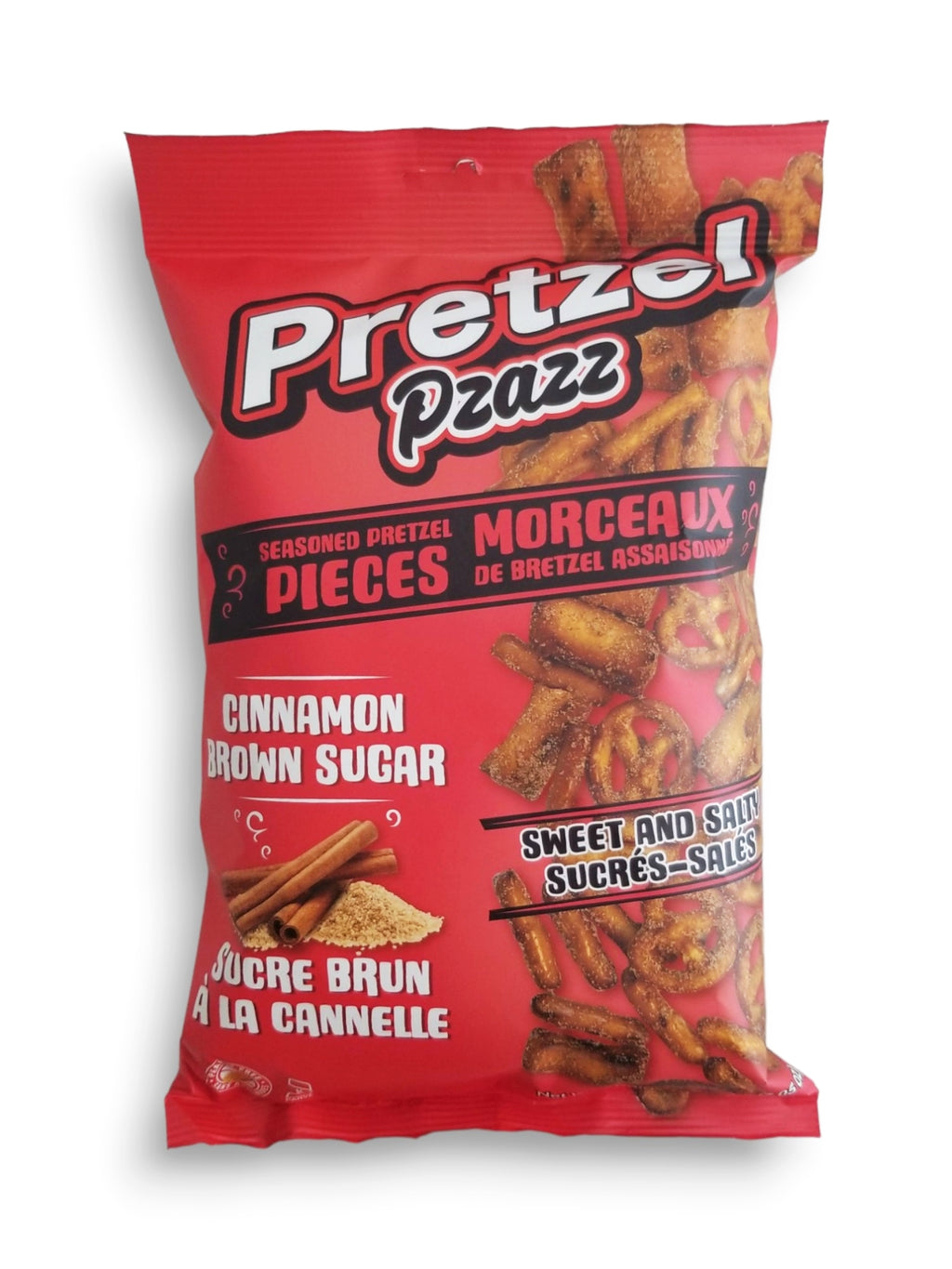 Pretzel Pzazz Seasoned Pretzel Pieces, Cinnamon Brown Sugar, 200g/7 oz. Bag