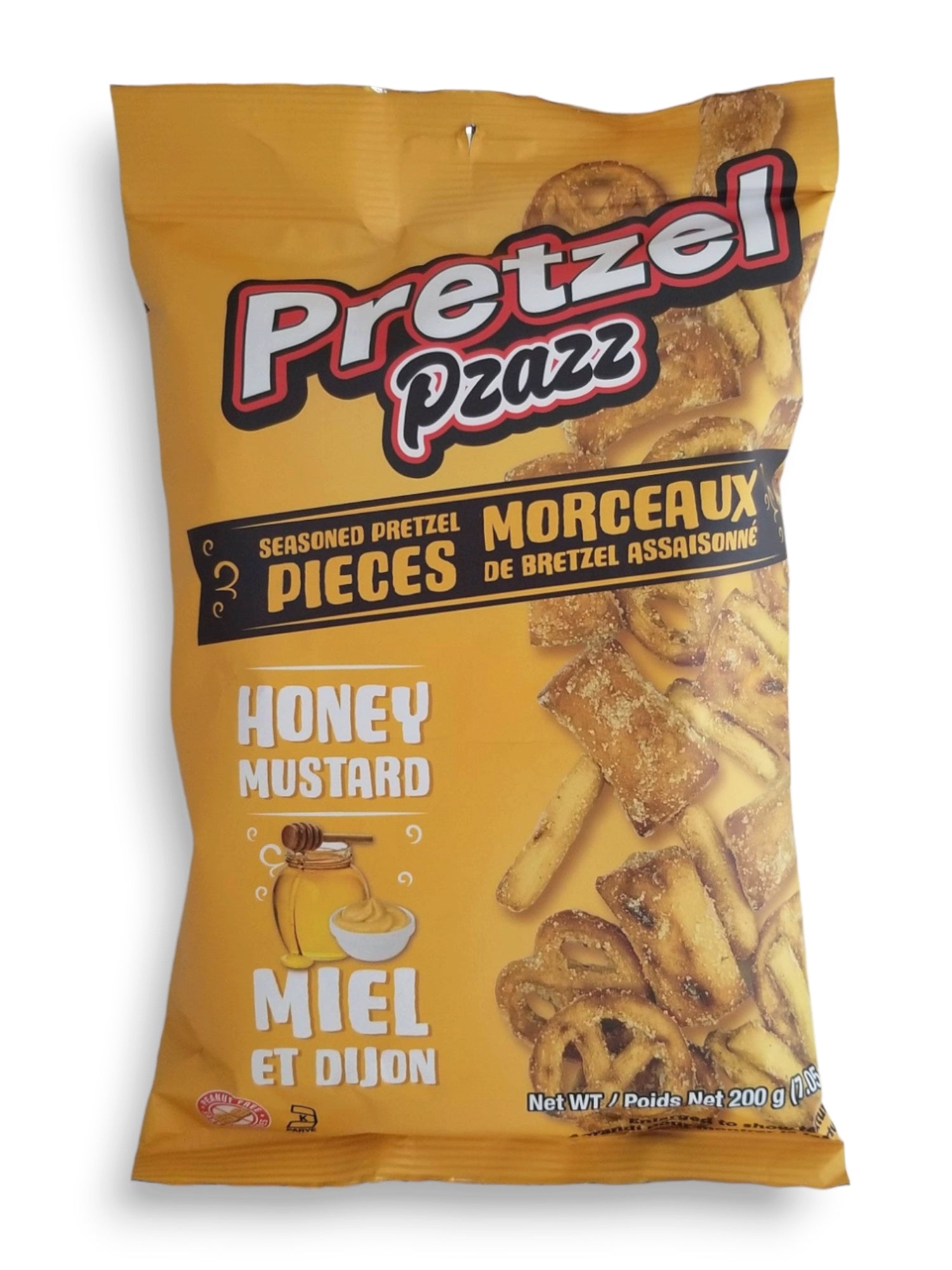 Pretzel Pzazz Seasoned Pretzel Pieces, Honey Mustard, 200g/7 oz. Bag