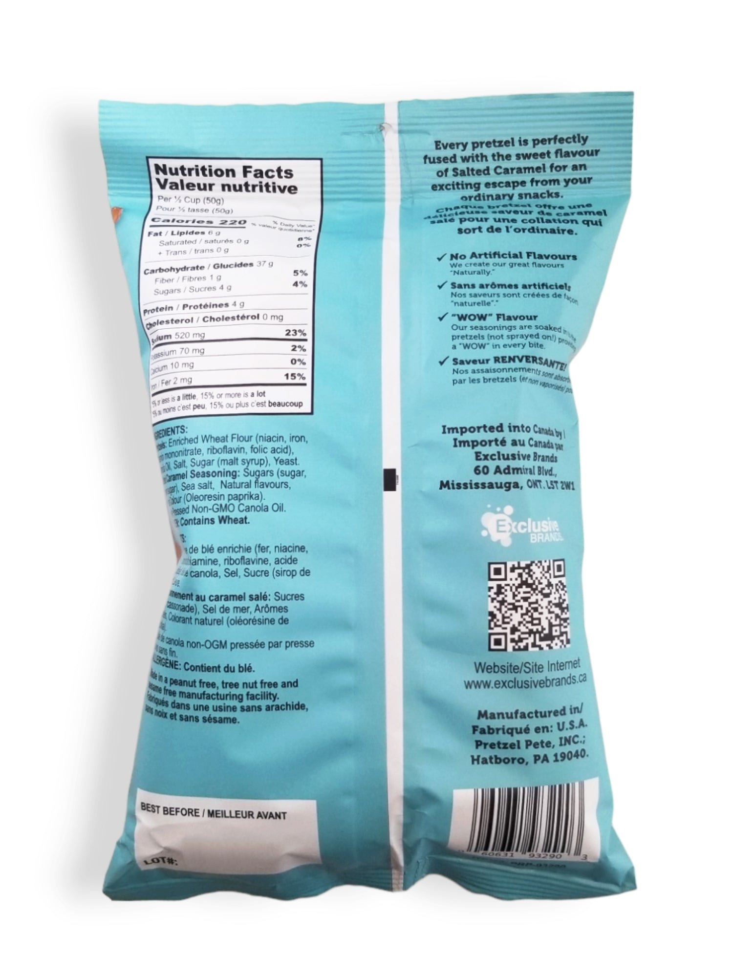 Pretzel Pzazz Seasoned Pretzel Pieces, Salted Caramel, 200g/7 oz. Bag