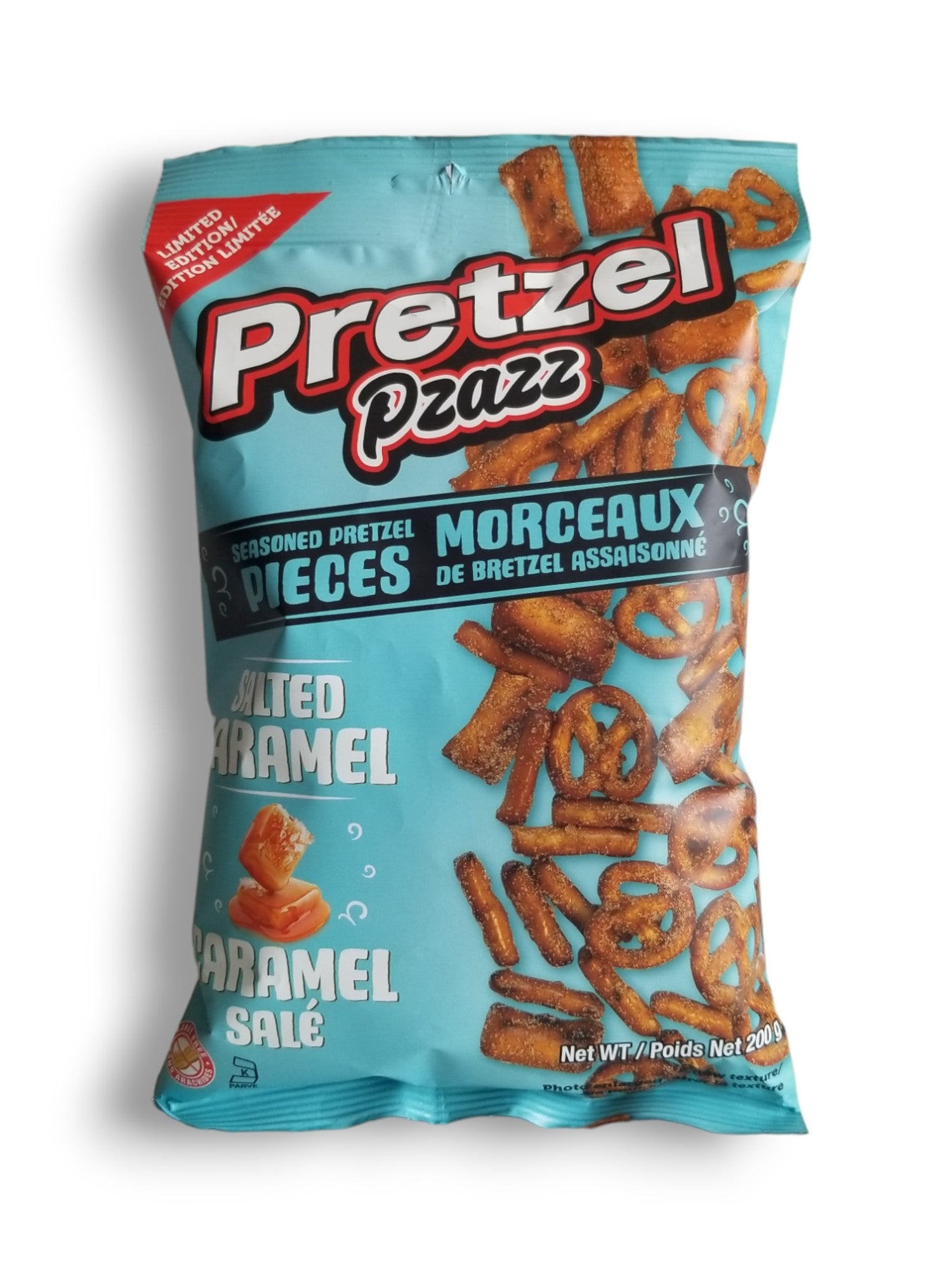 Pretzel Pzazz Seasoned Pretzel Pieces, Salted Caramel, 200g/7 oz. Bag