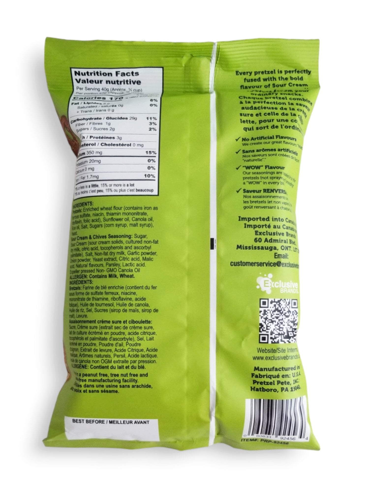 Pretzel Pzazz Seasoned Pretzel Pieces, Sour Cream & Chive, 200g/7 oz. Bag