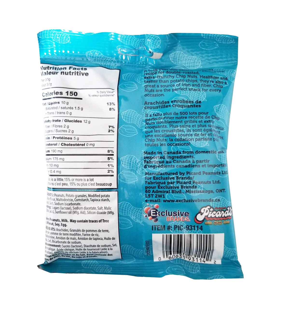 Pzazz Crunchy Nuts, Crispy Potato Covered Peanuts, Salt & Vinegar Flavored, 80g/3 oz