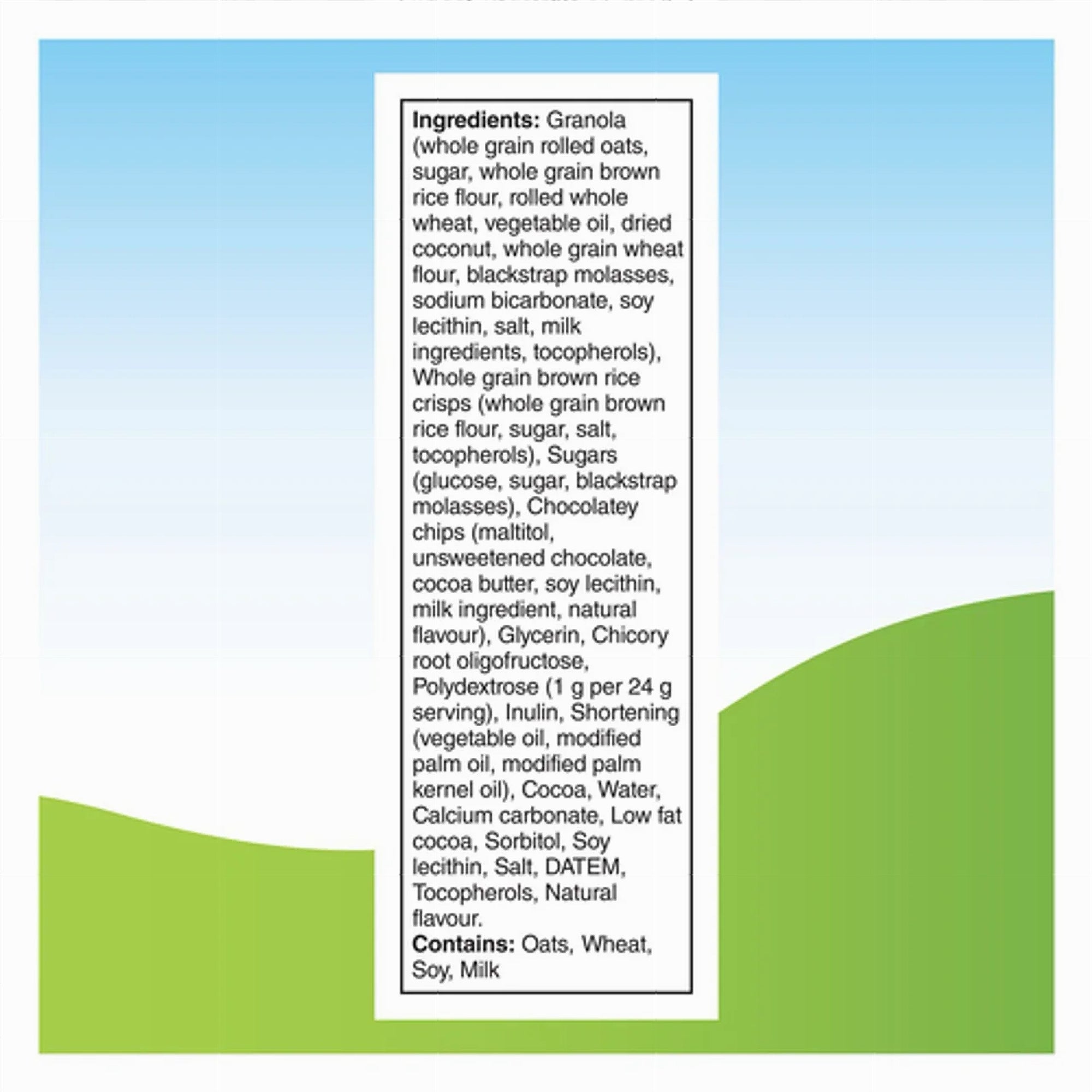 Quaker Chewy Double Cocoa Low Sugar Granola Bars 120g – ingredients list