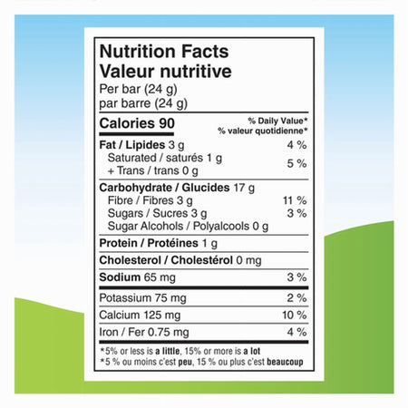 Quaker Chewy Double Cocoa Low Sugar Granola Bars 120g – nutrition facts panel