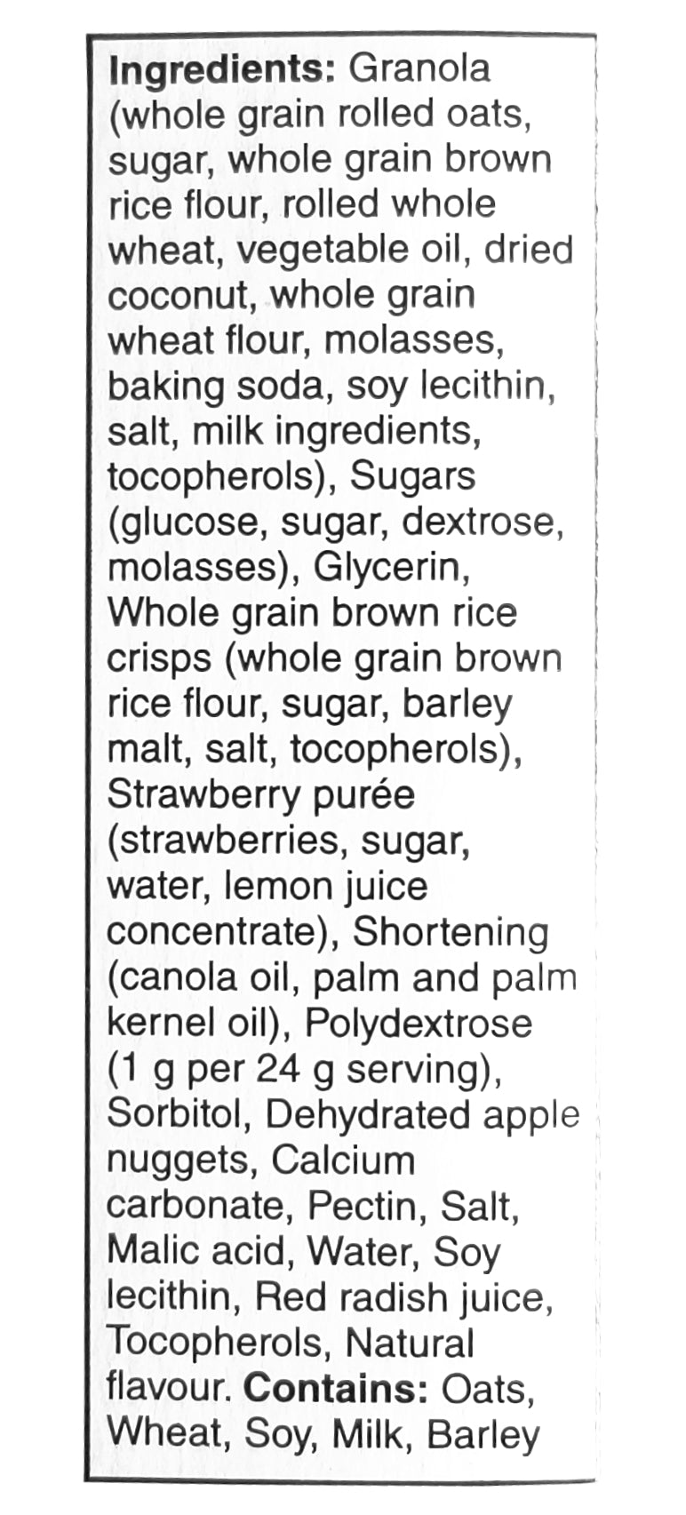 Quaker Chewy Strawberry Fruit Crumble, 5 Granola Bars, 120g/4.2 oz.