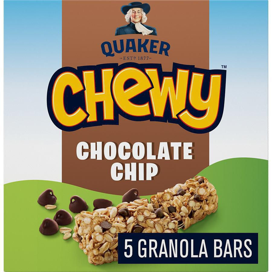 Quaker Chewy Chocolate Chip Granola Bars, 120g/4.2 oz, Box Cover