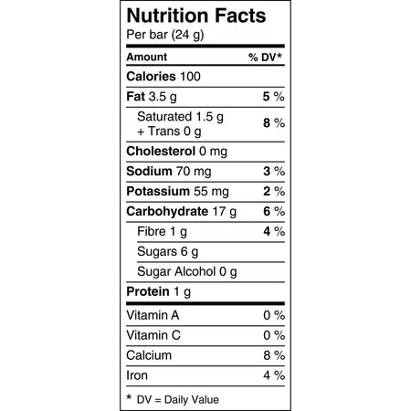 Quaker Chewy Chocolate Chip Granola Bars, 120g/4.2 oz, Box Nutrition Facts