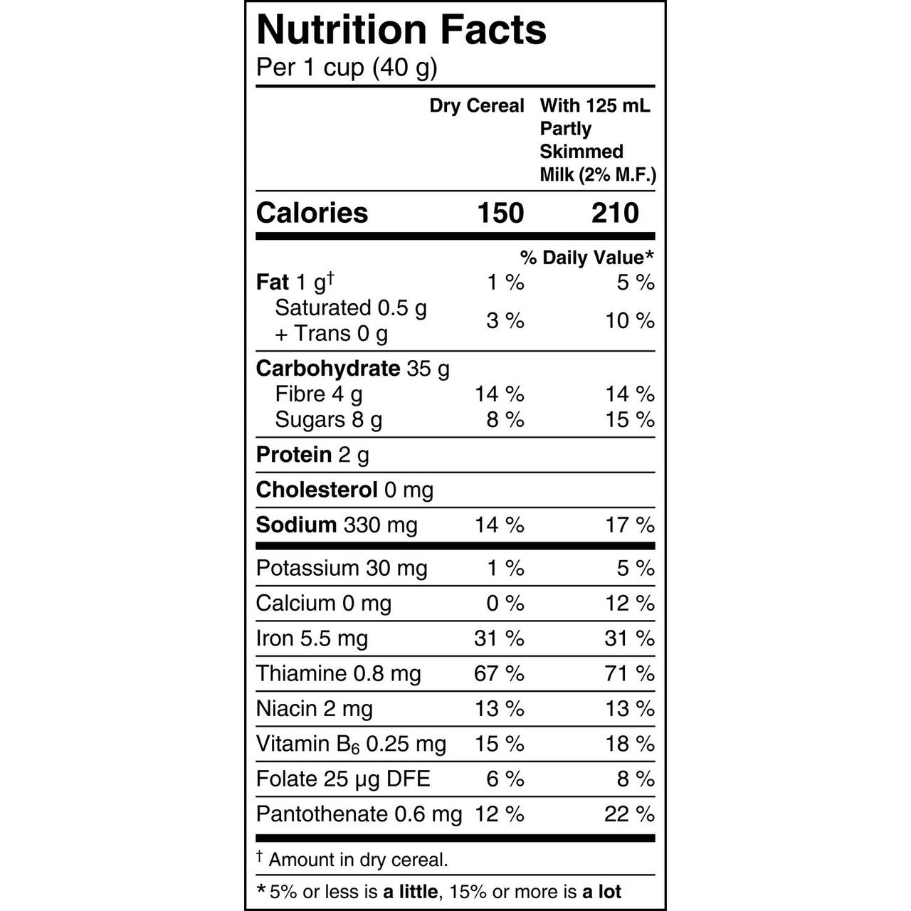 Quaker, Corn Squares, Toasted Cereal, 375g/13 oz. Box Nutrition Facts