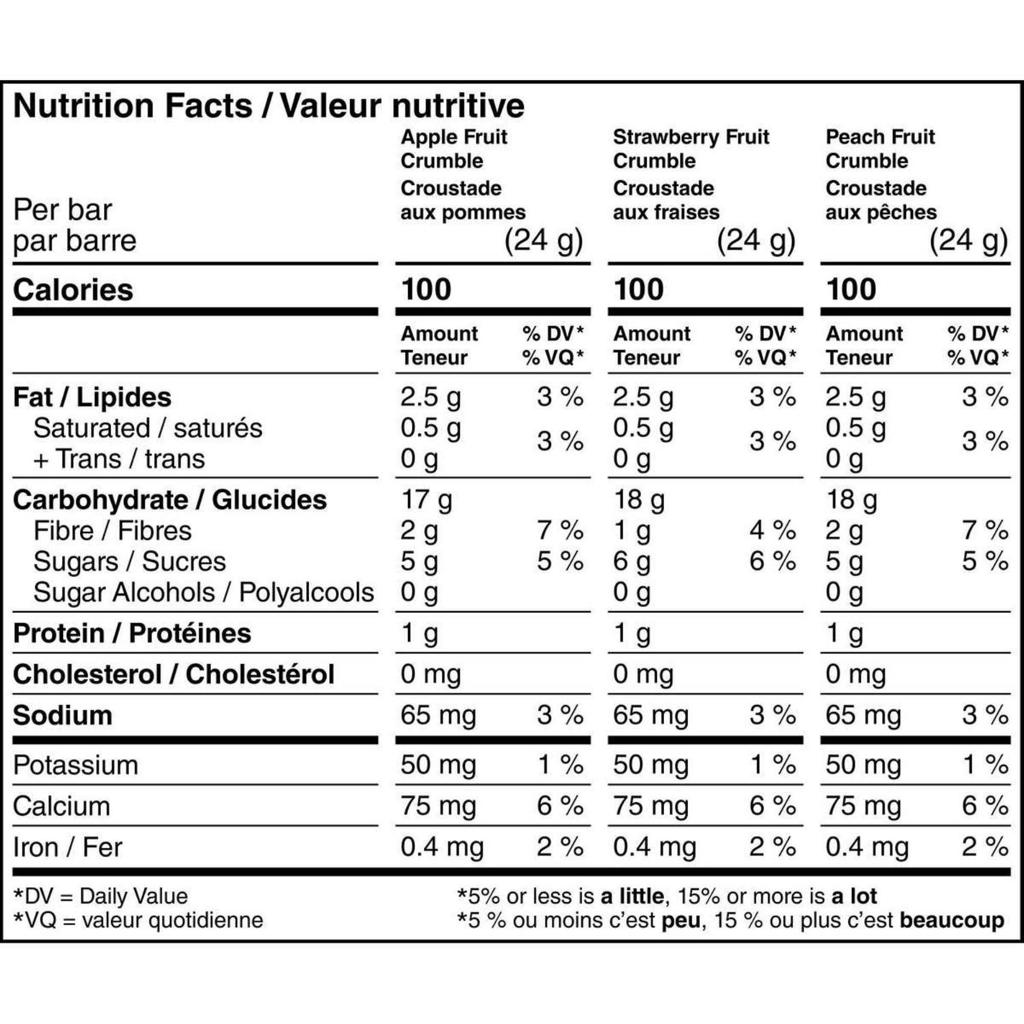 Quaker Chewy Fruity Fun Granola Bars, Apple, Strawberry, and Peach Fruit Crumble, 40 Bars, 960g/33.8 oz