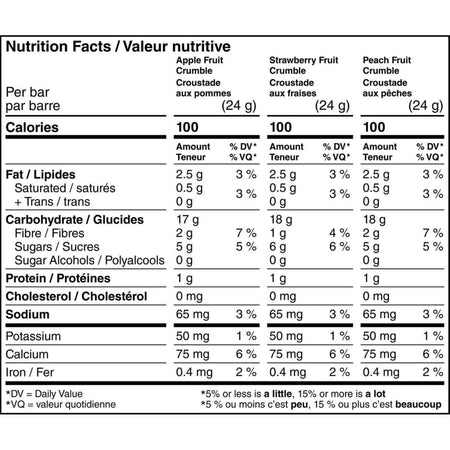 Quaker Chewy Fruity Fun Granola Bars, Apple, Strawberry, and Peach Fruit Crumble, 40 Bars, 960g/33.8 oz