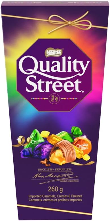 Quality Street Assorted Pralines, 260g/9.1 oz. Gift Box Left