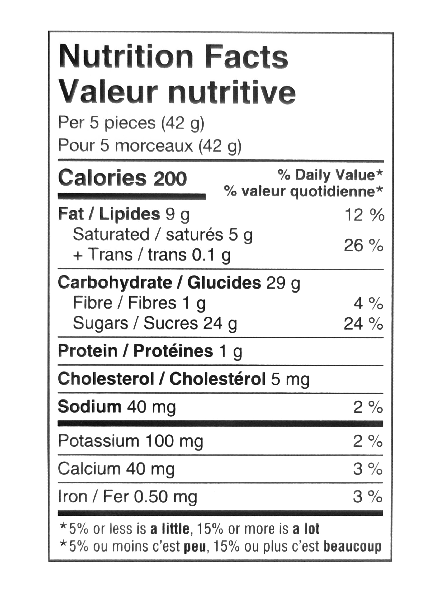 Quality Street Assorted Pralines, 650g/1.4 lbs. Tub Nutrition Facts