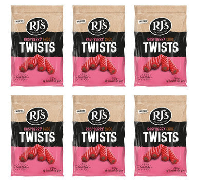 RJ'S Raspberry Choc Twists, Licorice, 280g/9.9 oz., (6 pack) {Imported from Canada}