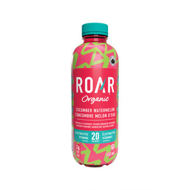 Roar Organic Cucumber Watermelon Vitamin Enhanced Beverage, 532mL/18.6 fl. oz., Bottle {Imported from Canada}