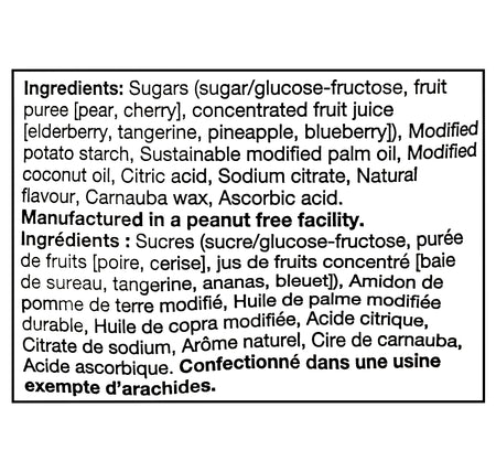 Dare Real Fruit Gummies 300 g ingredients list label
