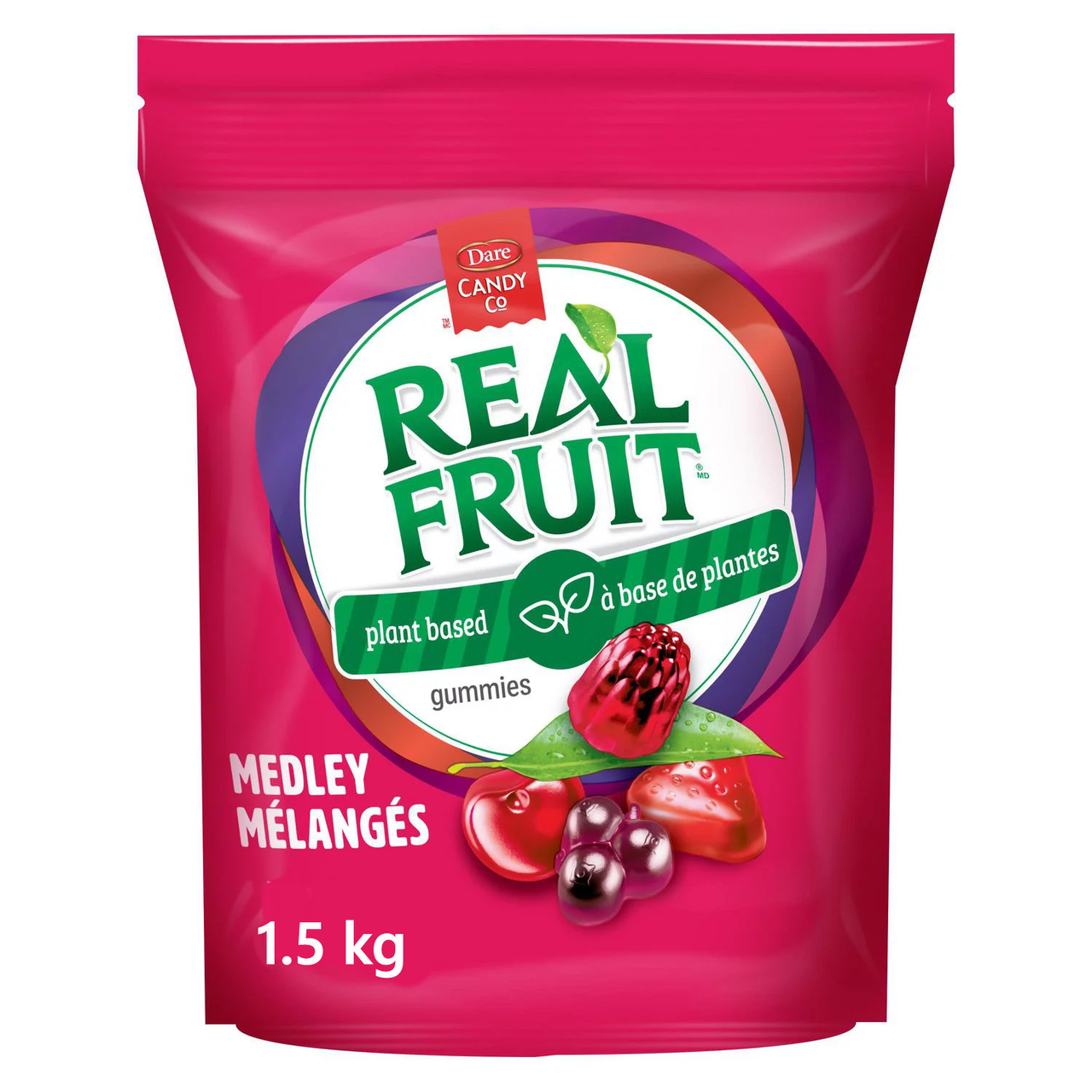 Dare RealFruit Gummies, Medley Flavor, 1.5kg/3.3 lbs., Bag, {Imported from Canada}