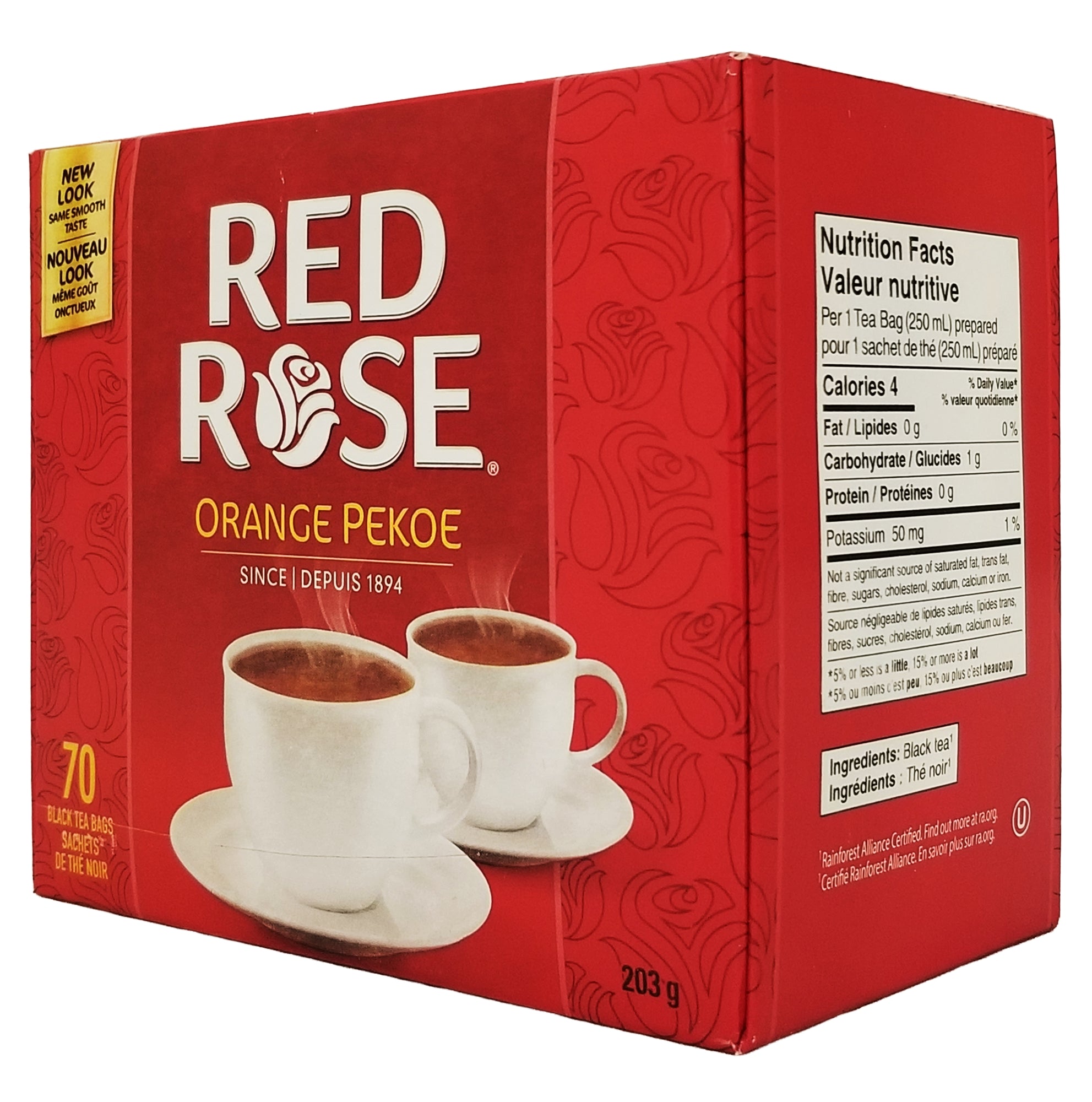 Second angle view of Red Rose Orange Pekoe Tea 70-bag box, 203g