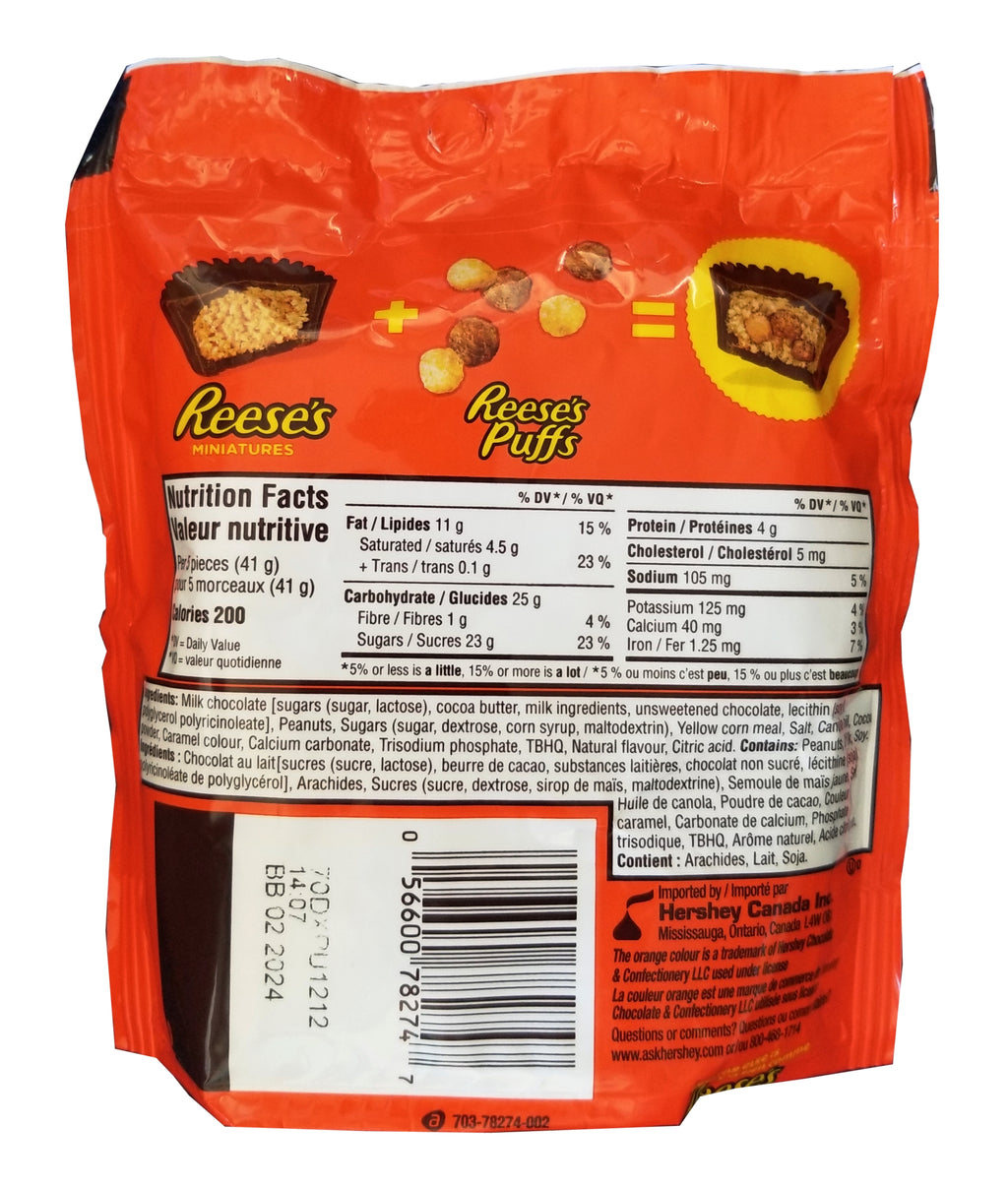 Reese's Miniature with Reese's Puffs Peanut Butter Cups, 163g/5.6 oz. Bag